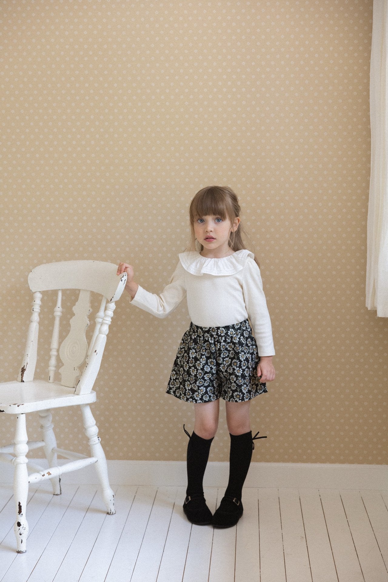 ［perrobebe］Hanna Tuck Frill Tee