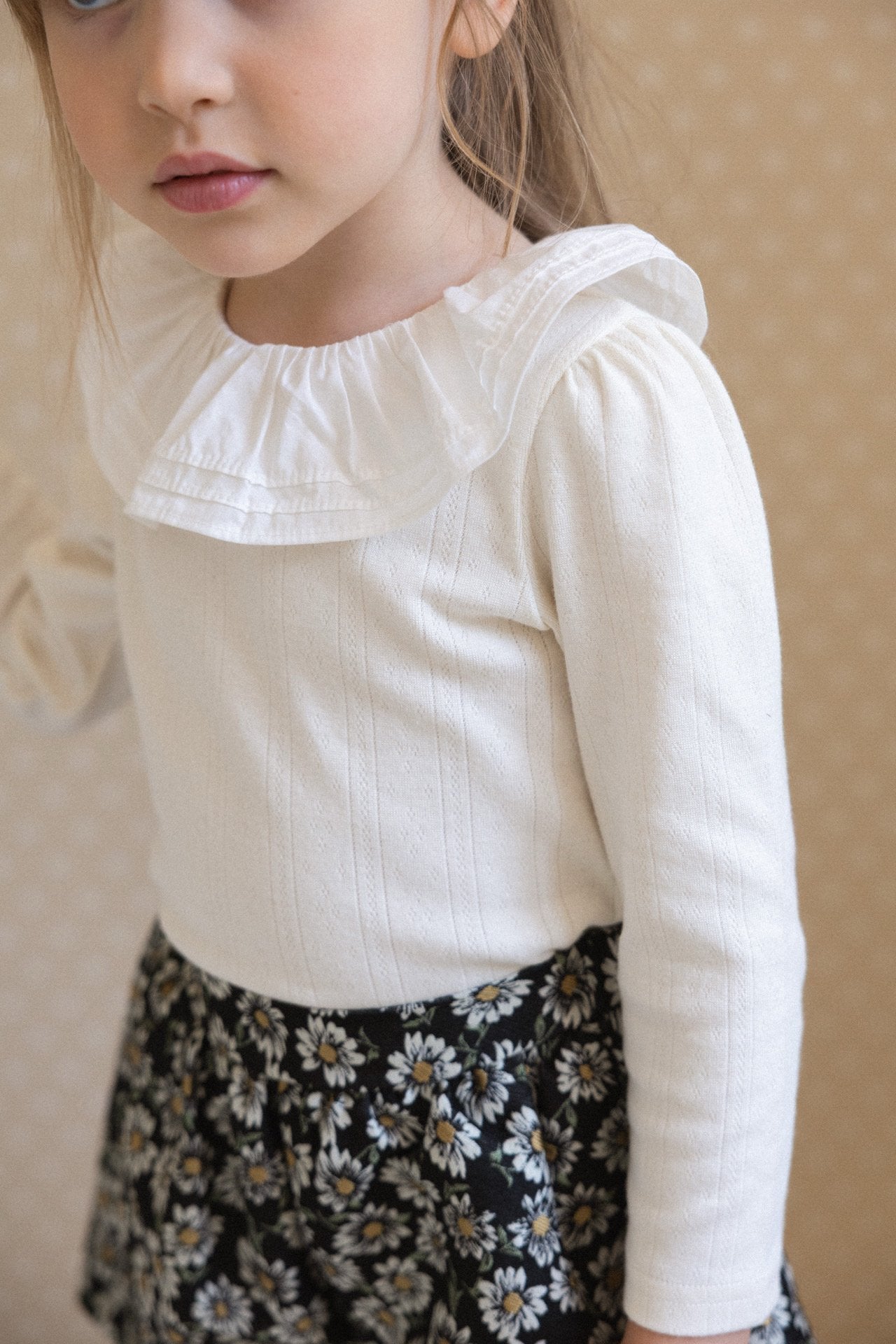 ［perrobebe］Hanna Tuck Frill Tee