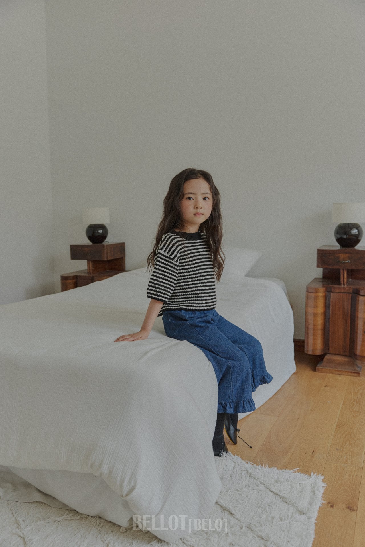 ［BELLOT］Mellow stripe knit