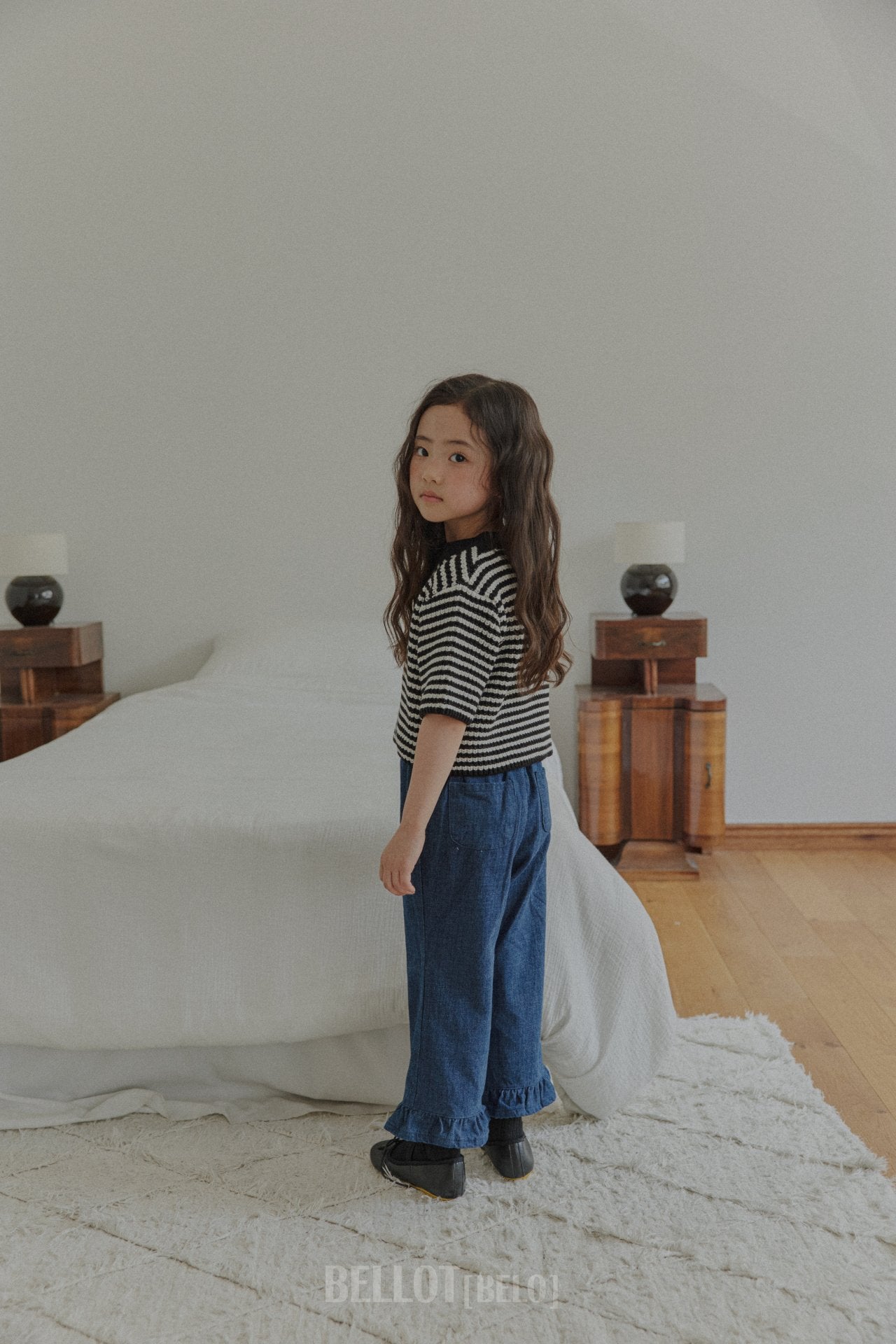 ［BELLOT］Mellow stripe knit