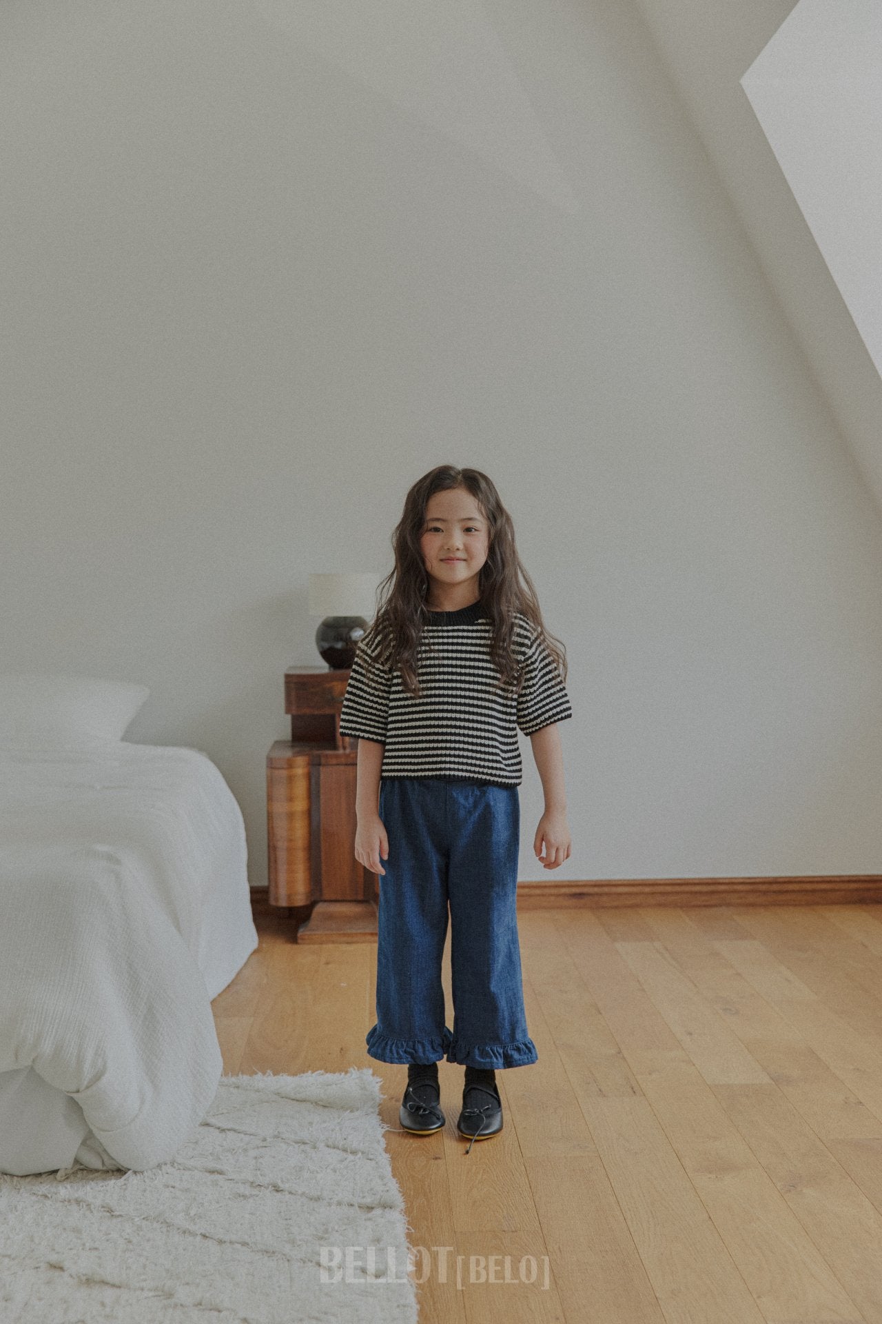 ［BELLOT］Mellow stripe knit