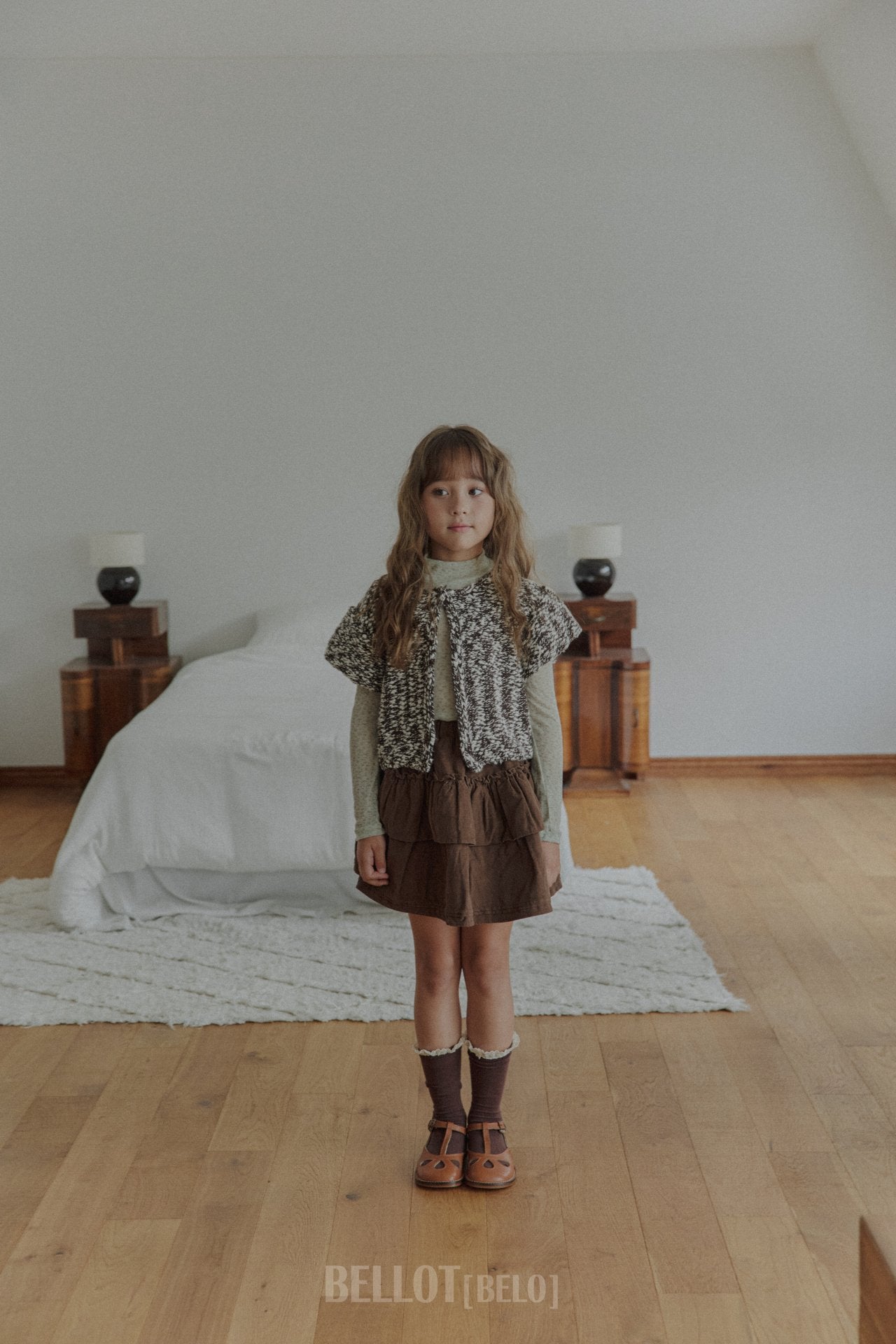 ［BELLOT］Popcorn knit vest