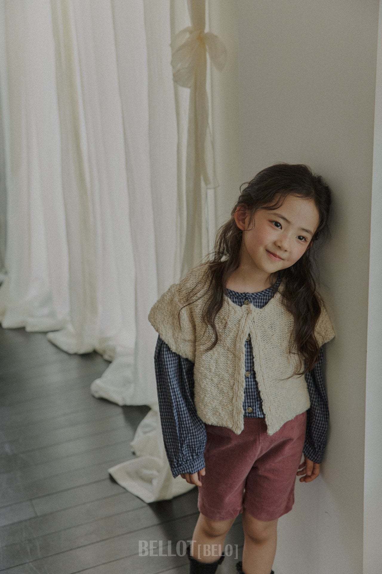 ［BELLOT］Popcorn knit vest