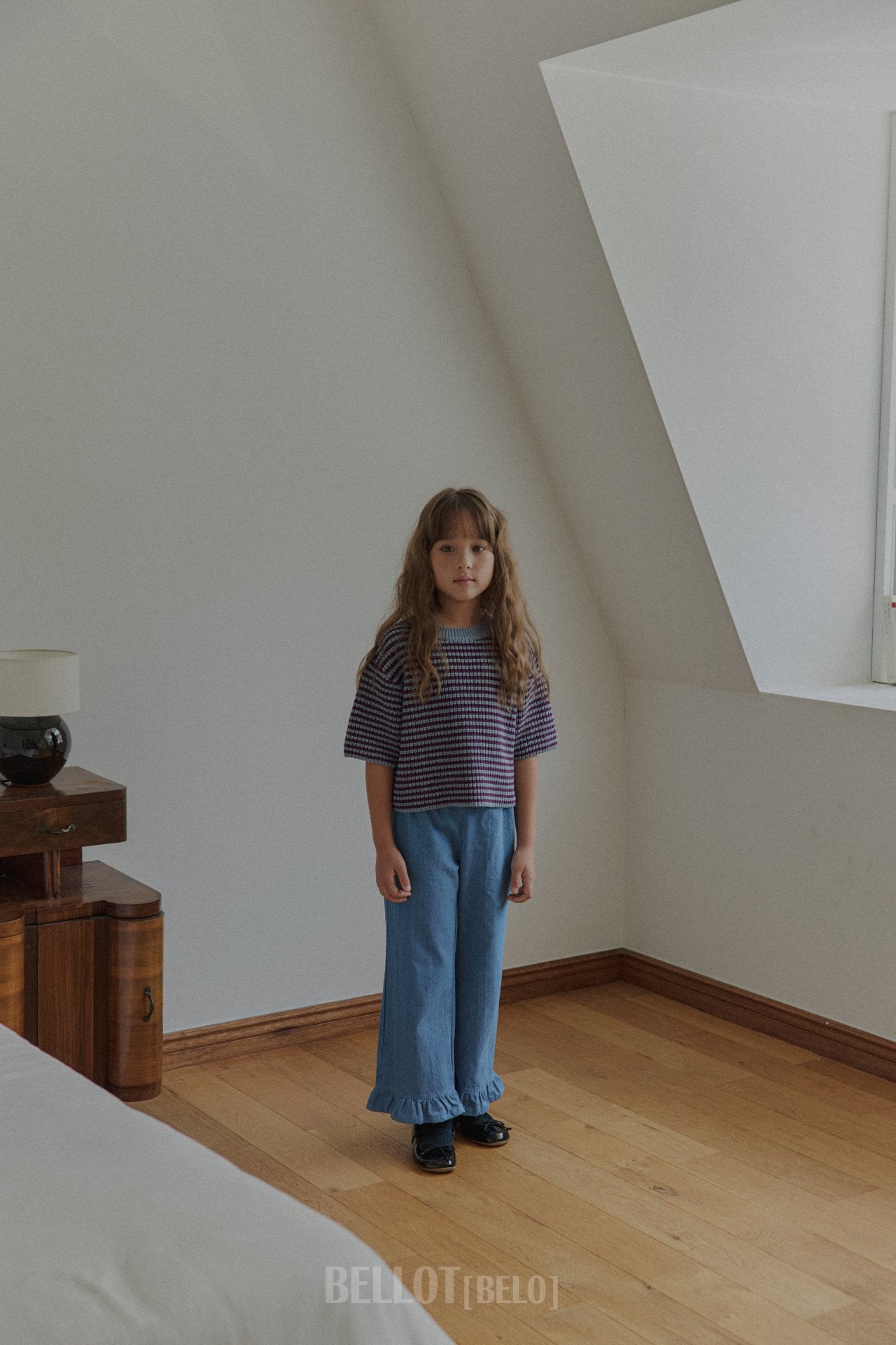 ［BELLOT］Frill denim pants