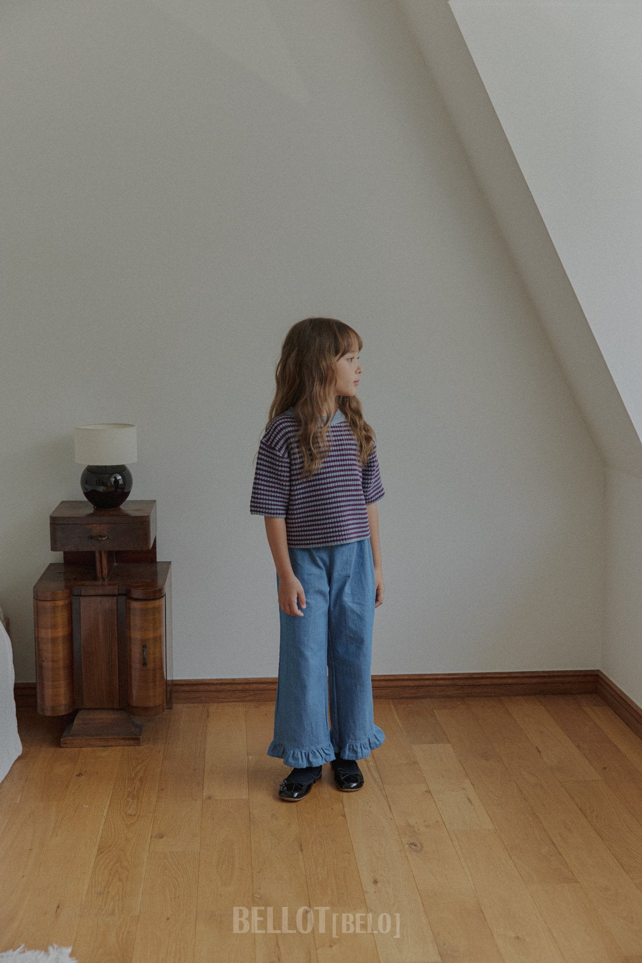 ［BELLOT］Frill denim pants
