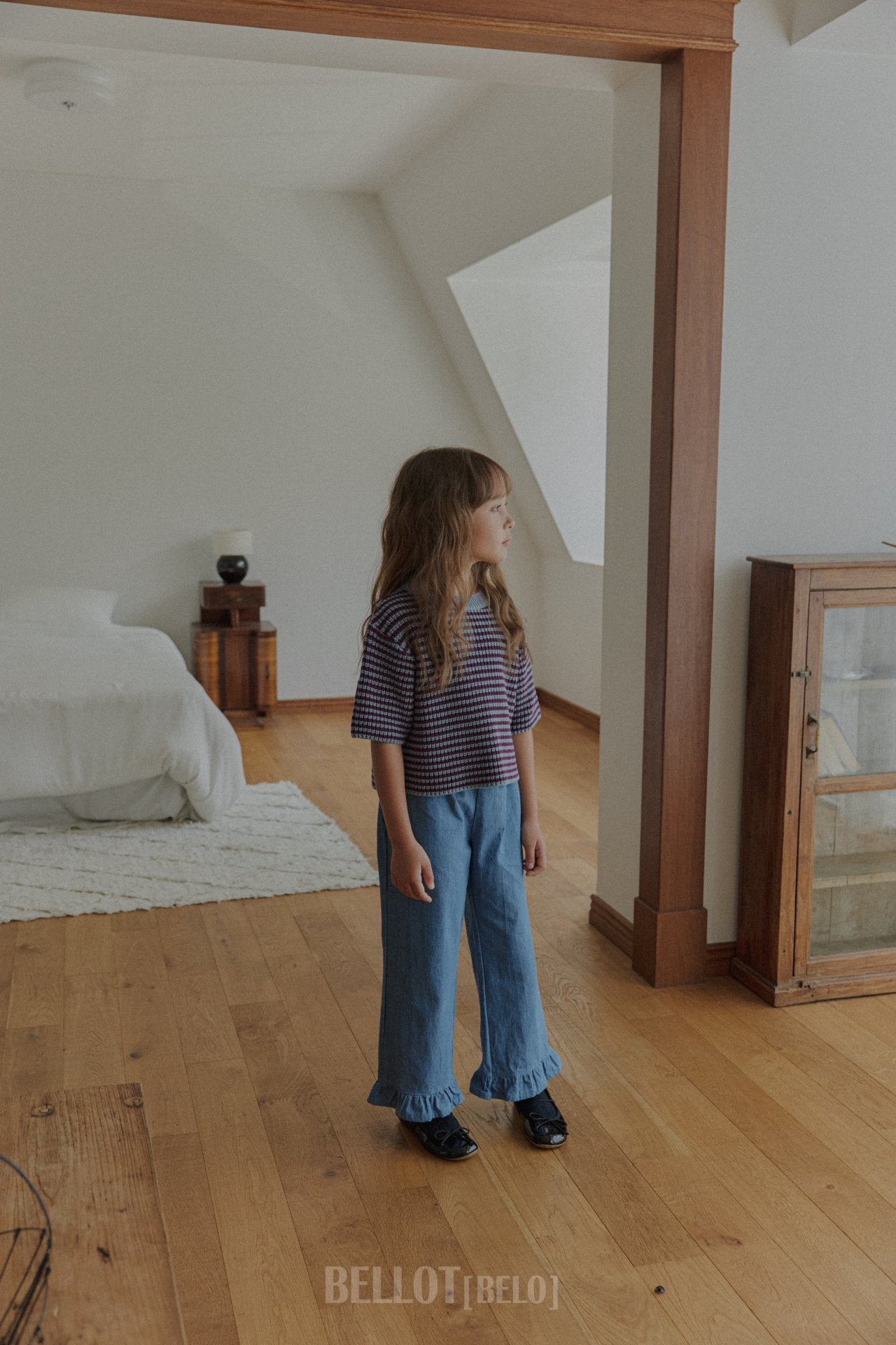 ［BELLOT］Frill denim pants