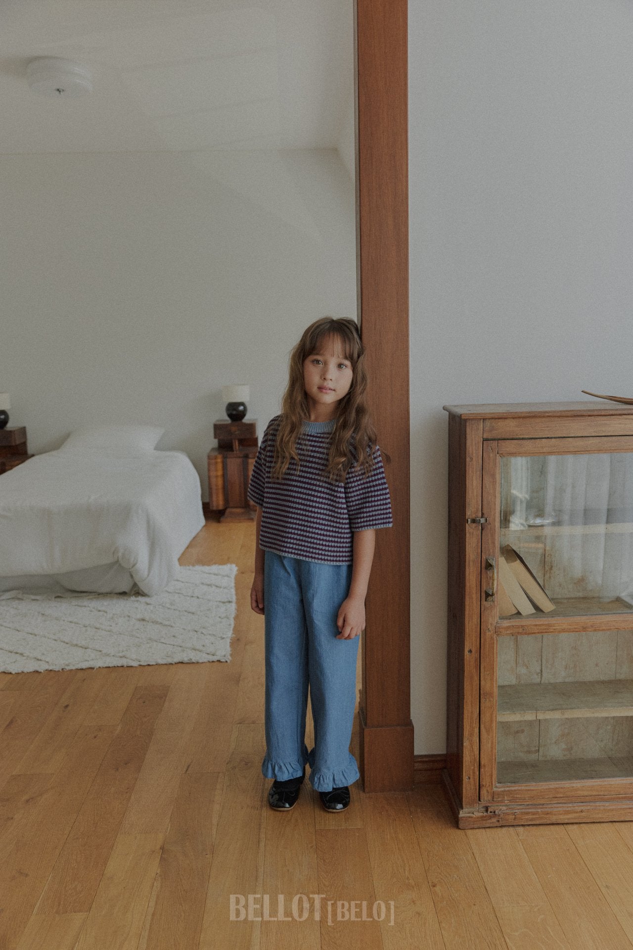 ［BELLOT］Frill denim pants