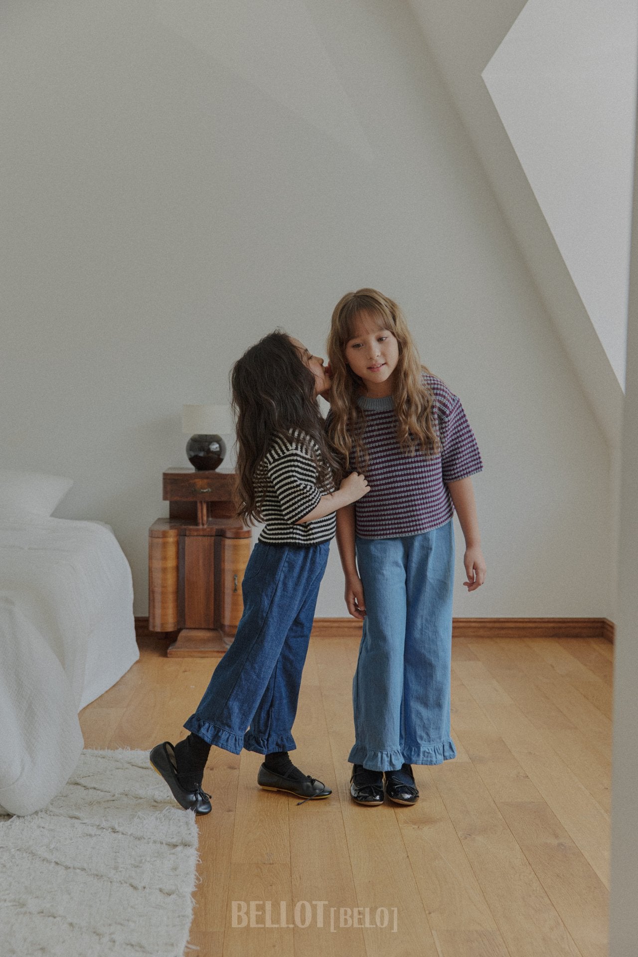 ［BELLOT］Frill denim pants