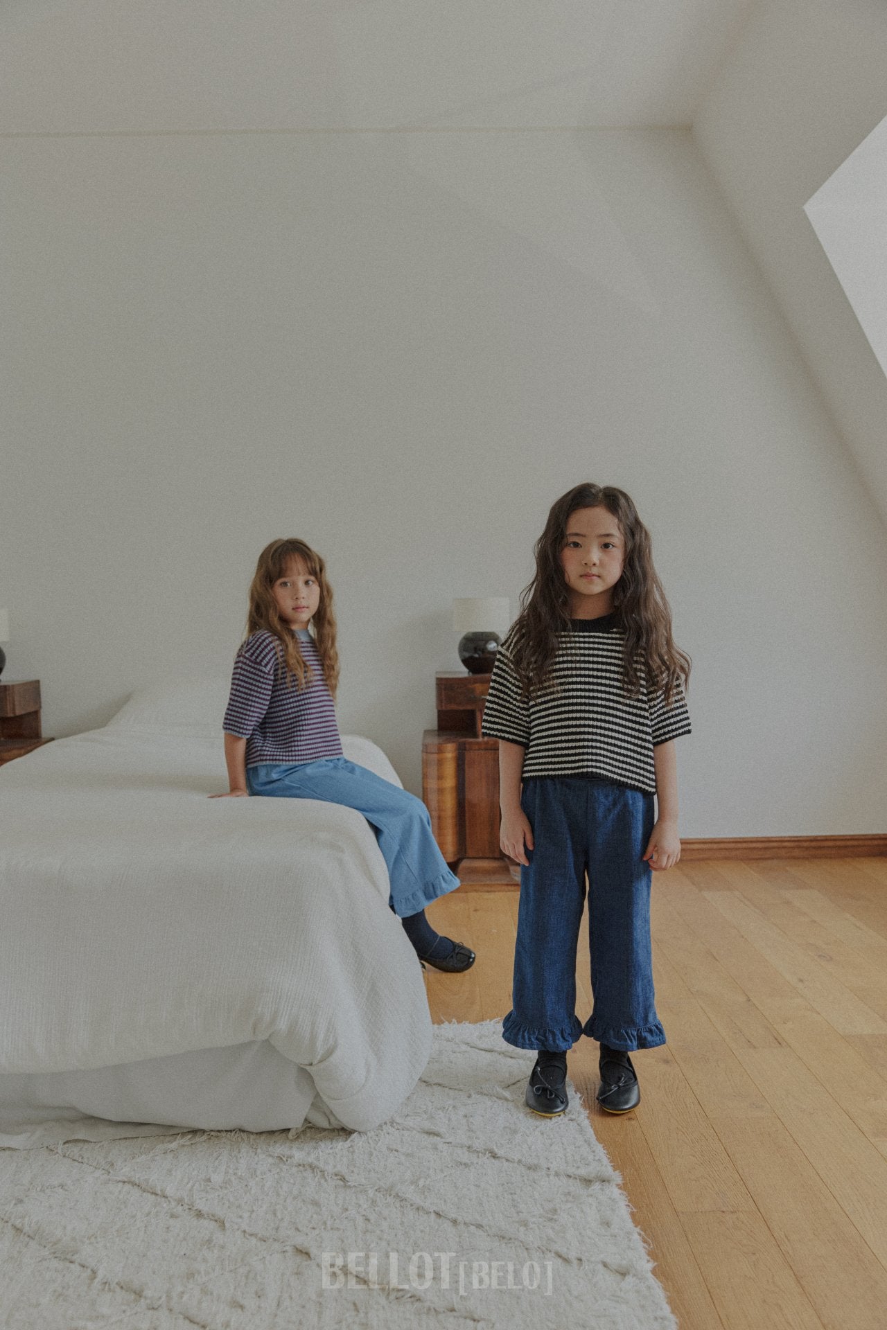 ［BELLOT］Frill denim pants
