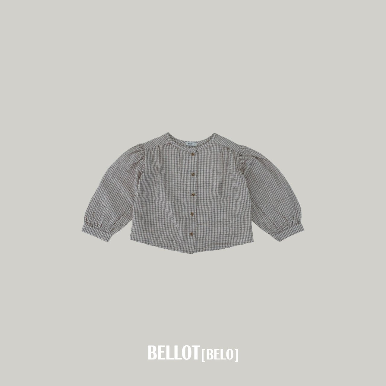 ［BELLOT］Milk check blouse