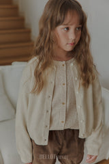 ［BELLOT］Milk check blouse