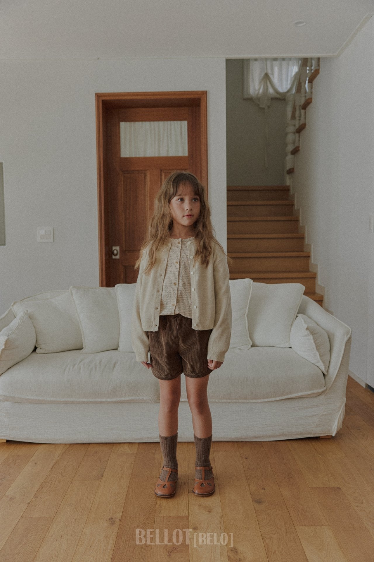［BELLOT］Milk check blouse