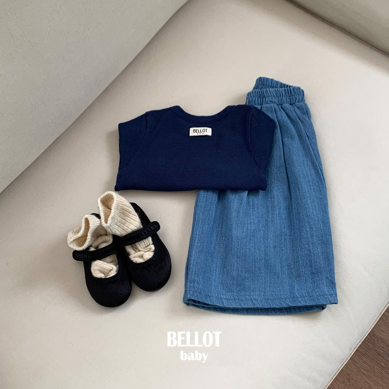 ［BELLOT］Bebe caramel rib tee