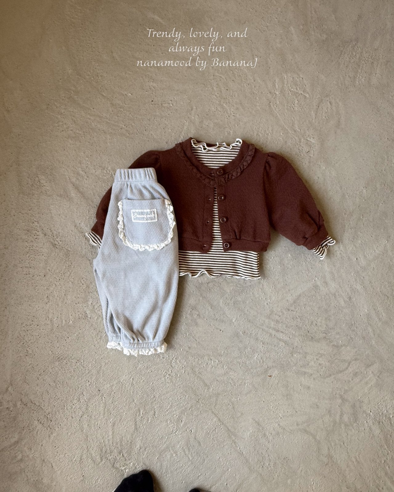 ［nanamood by BananaJ］Bebe bingo stripe tee