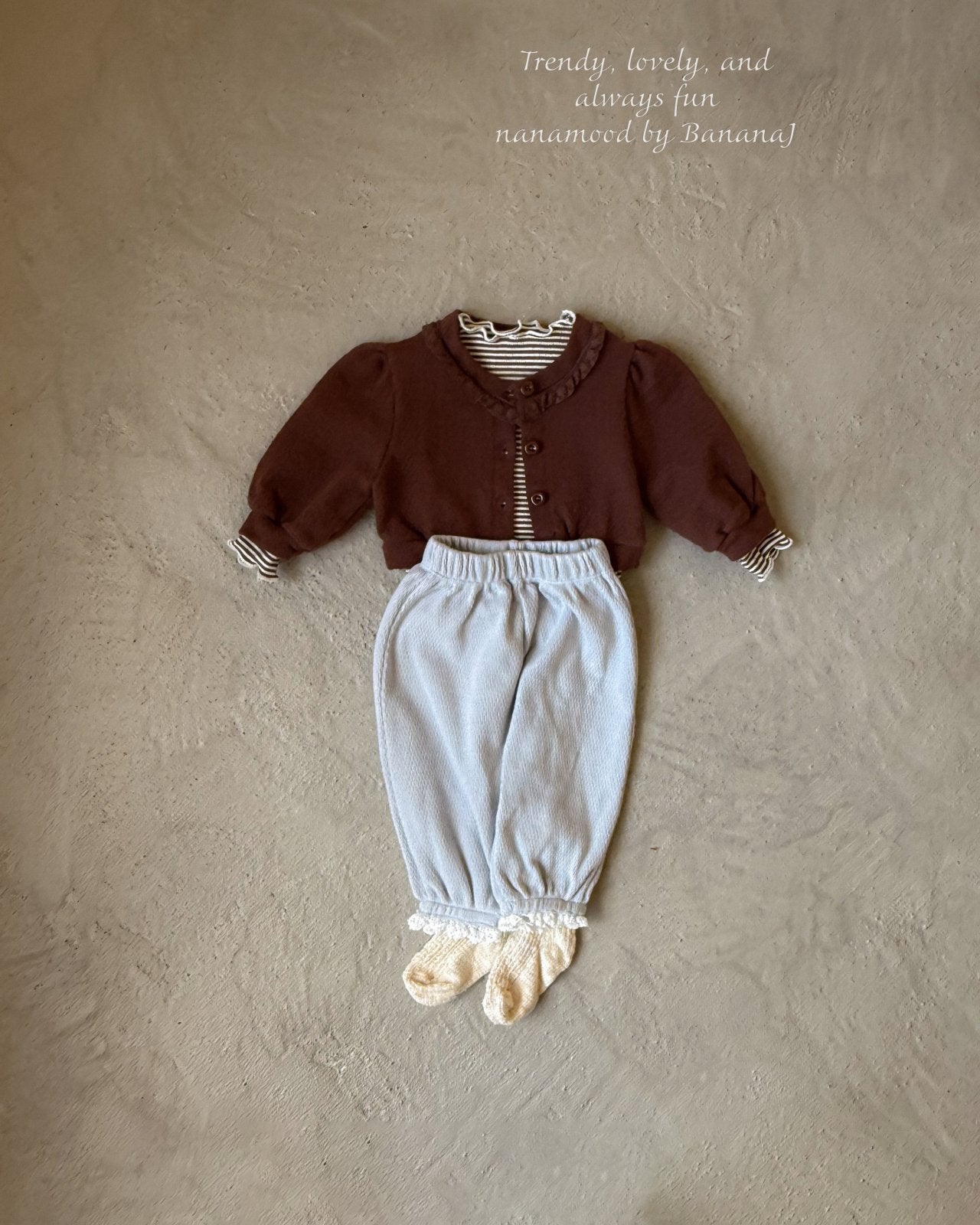 ［nanamood by BananaJ］Bebe bingo stripe tee