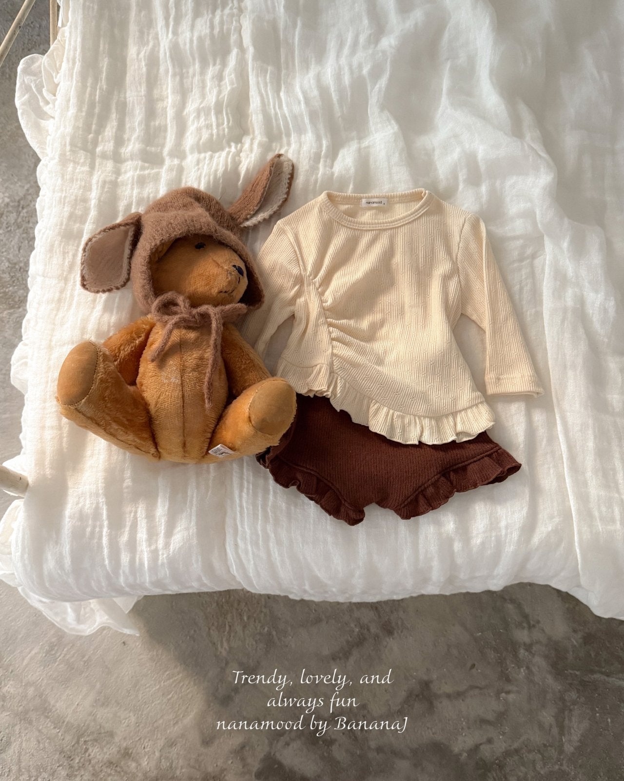 ［nanamood by BananaJ］Bebe knit frill pants