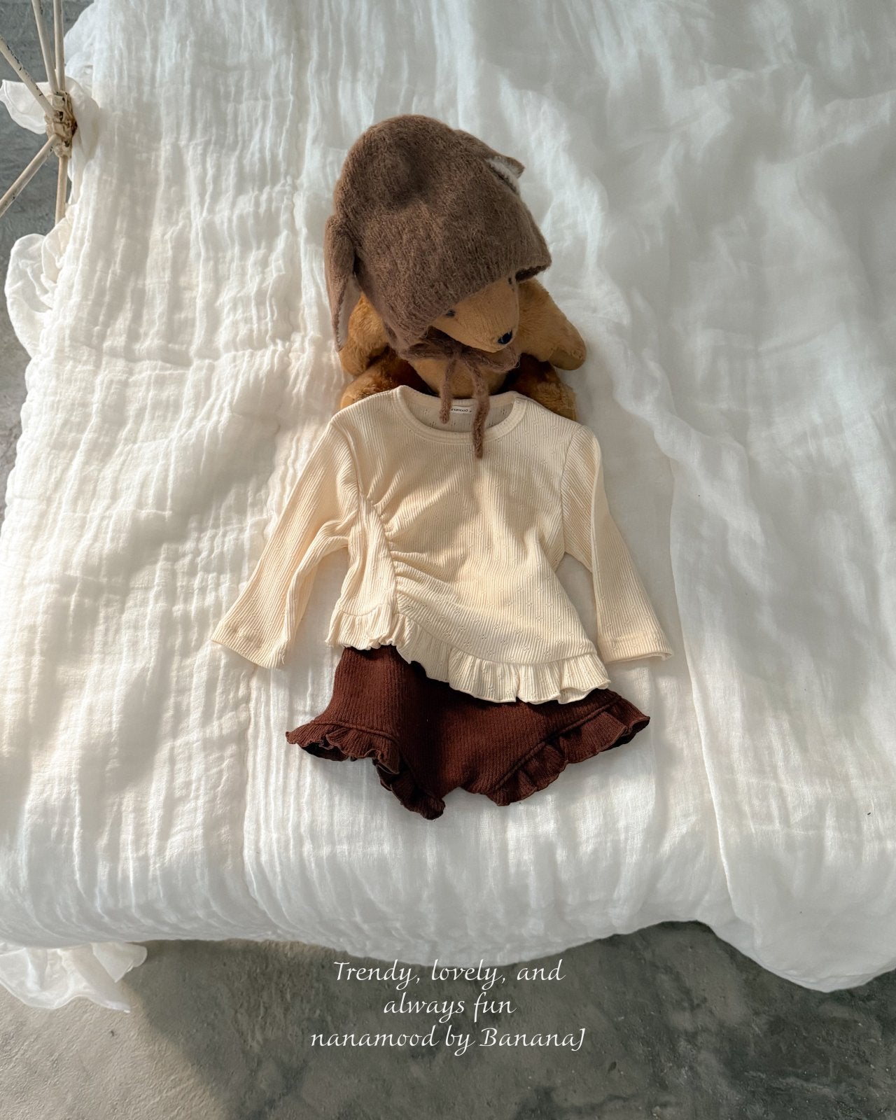 ［nanamood by BananaJ］Bebe knit frill pants