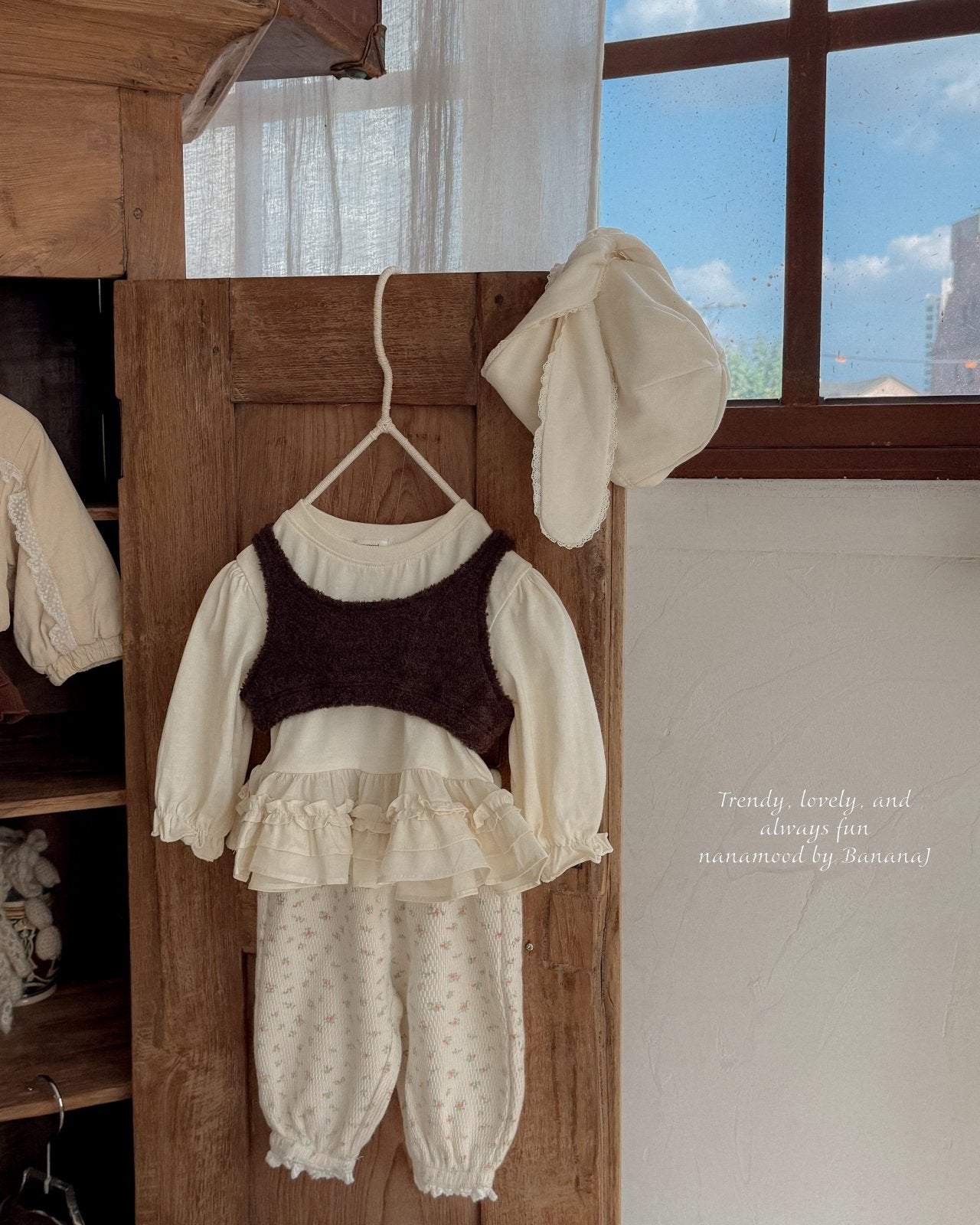 ［nanamood by BananaJ］Bebe ruffle point tee