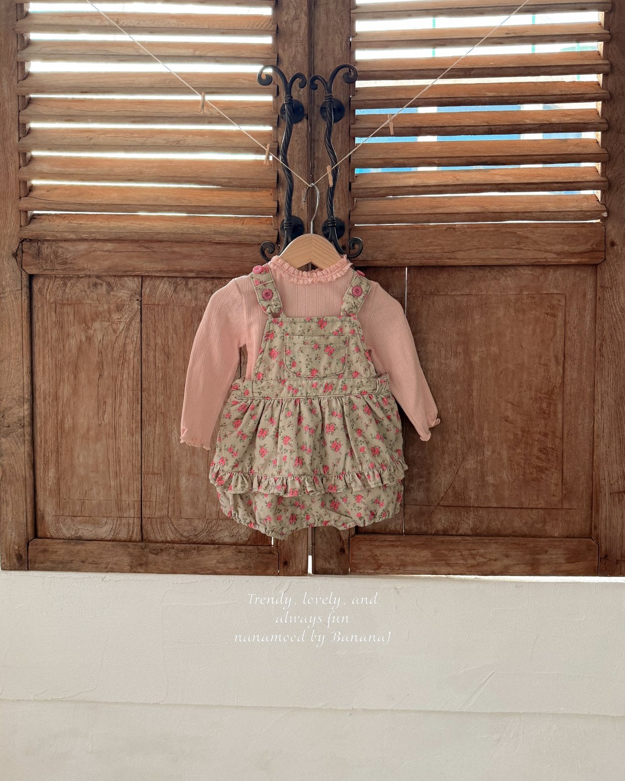 ［nanamood by BananaJ］Bebe garden suspender suit