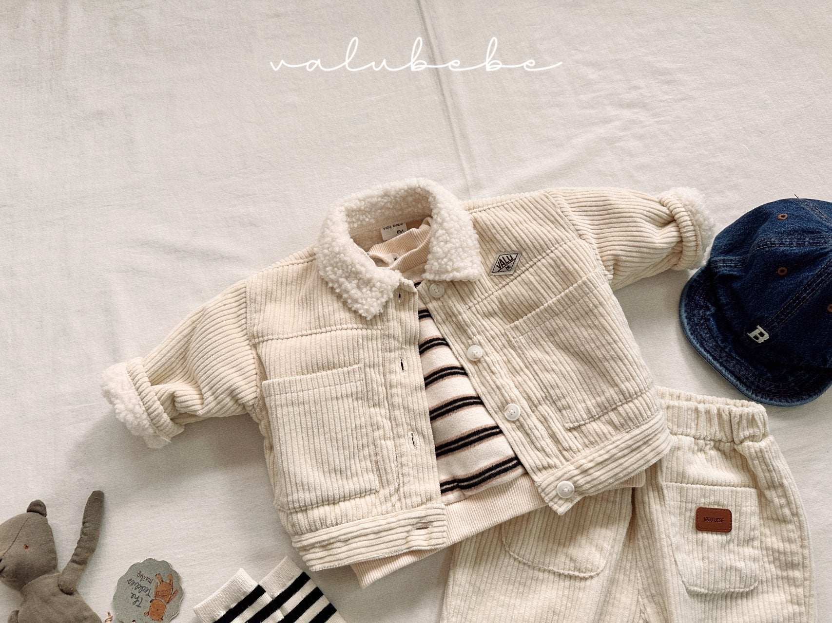 ［valubebe］Corduroy boa jacket (baby & kids)
