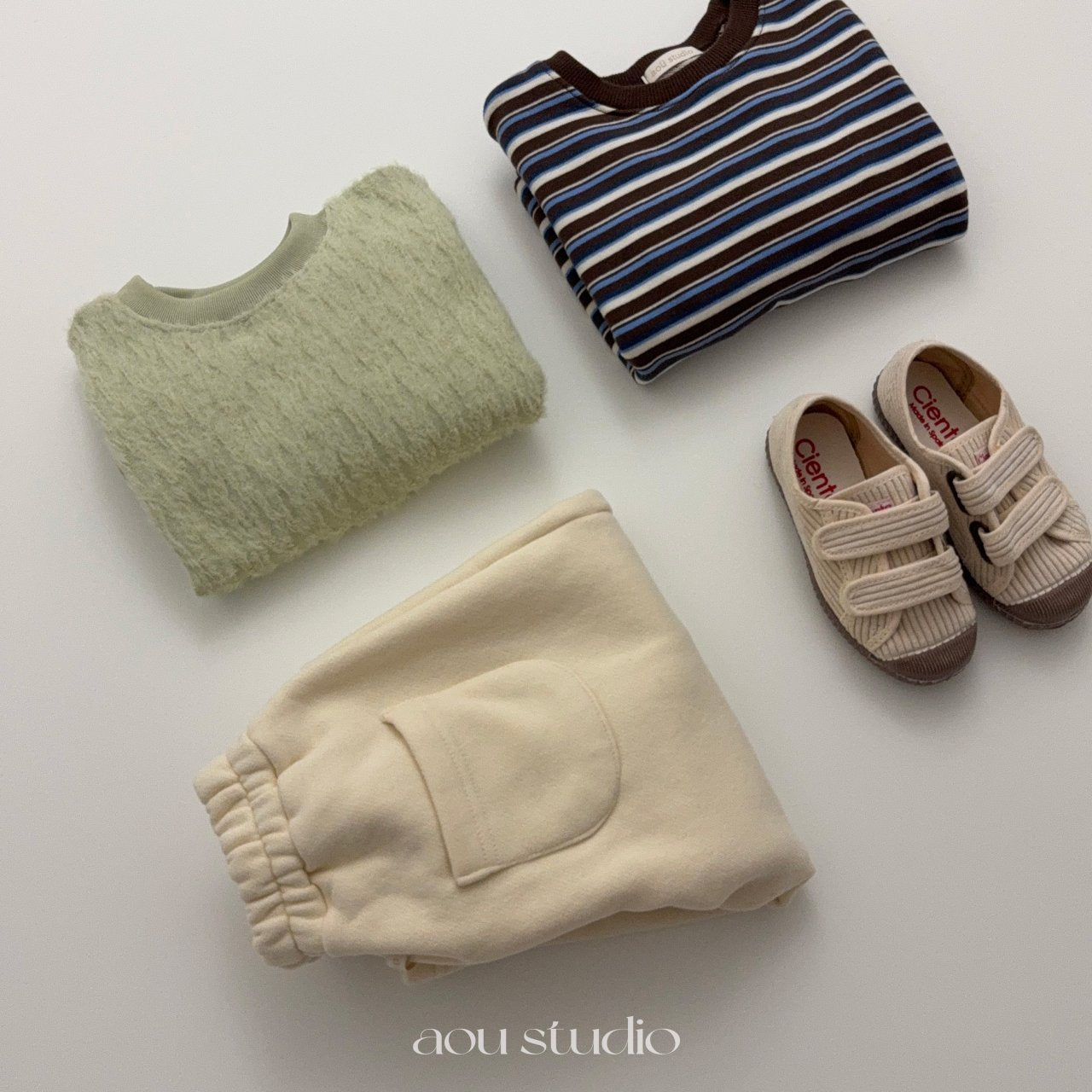 ［aou studio］Curu stripe tee