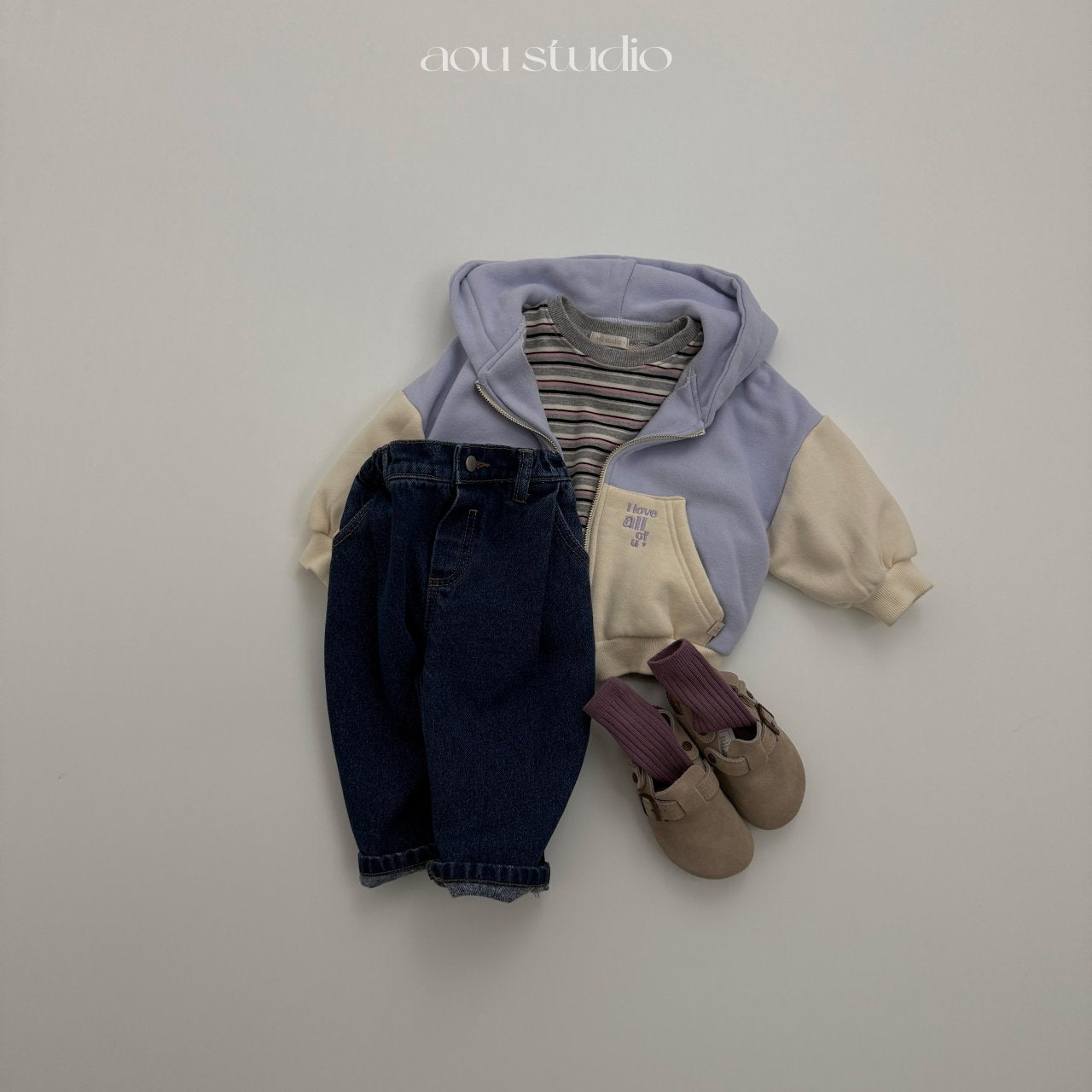 ［aou studio］Curu stripe tee