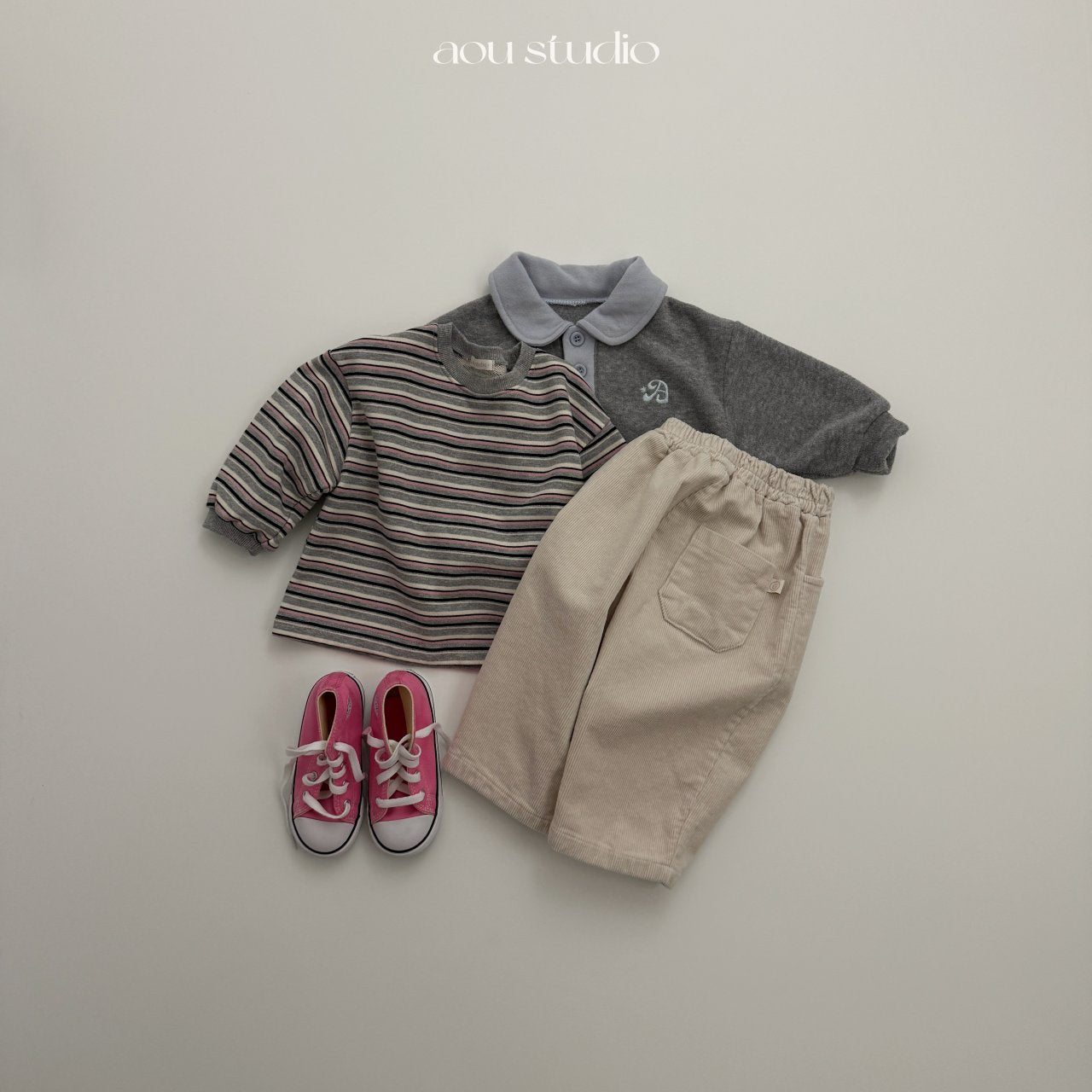 ［aou studio］Curu stripe tee