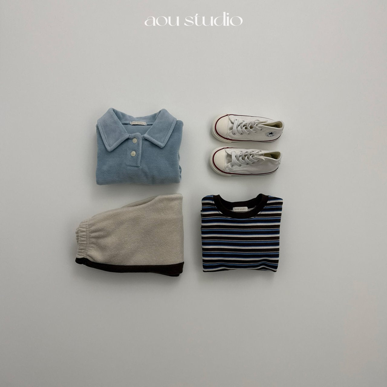 ［aou studio］Curu stripe tee