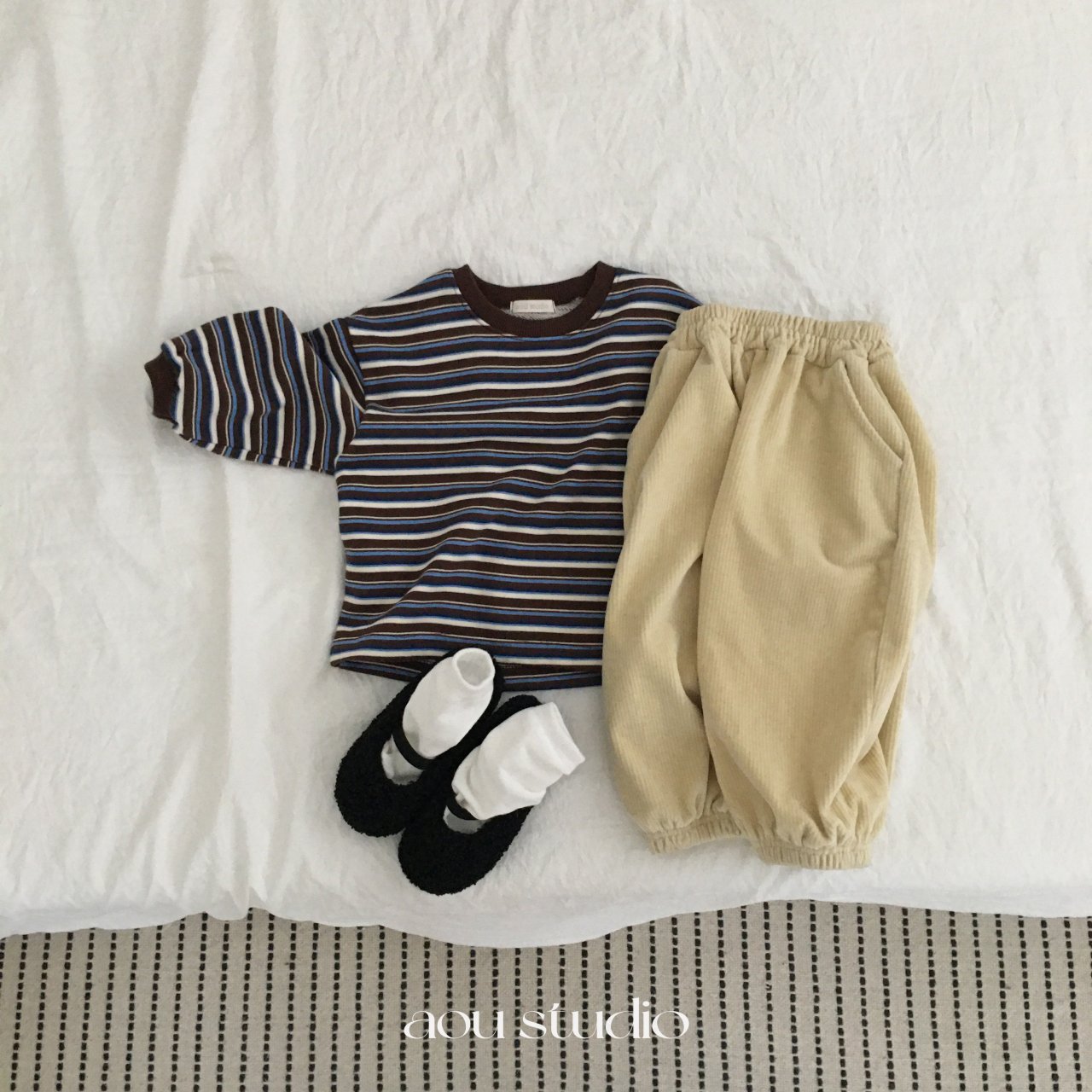 ［aou studio］Curu stripe tee