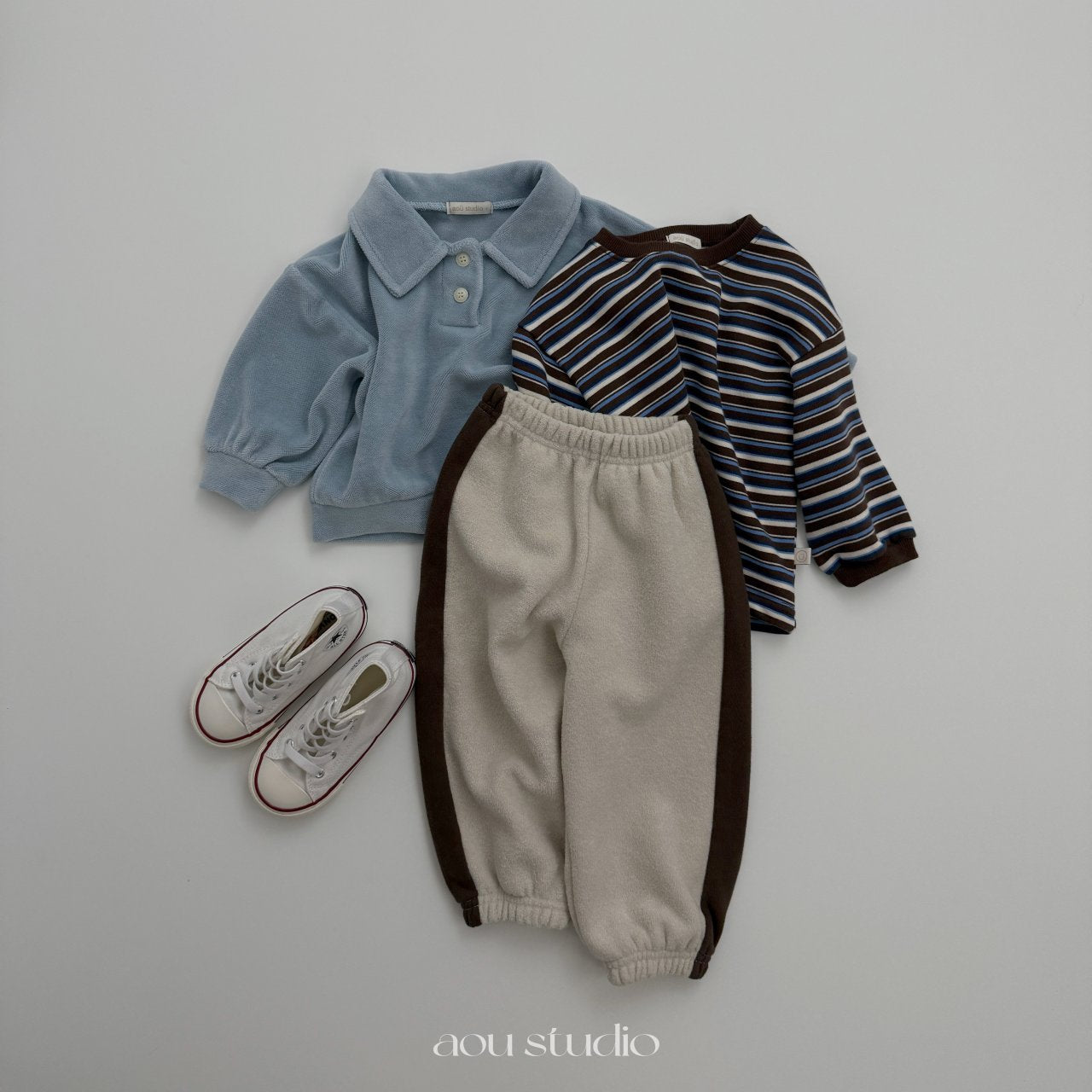 ［aou studio］Curu stripe tee