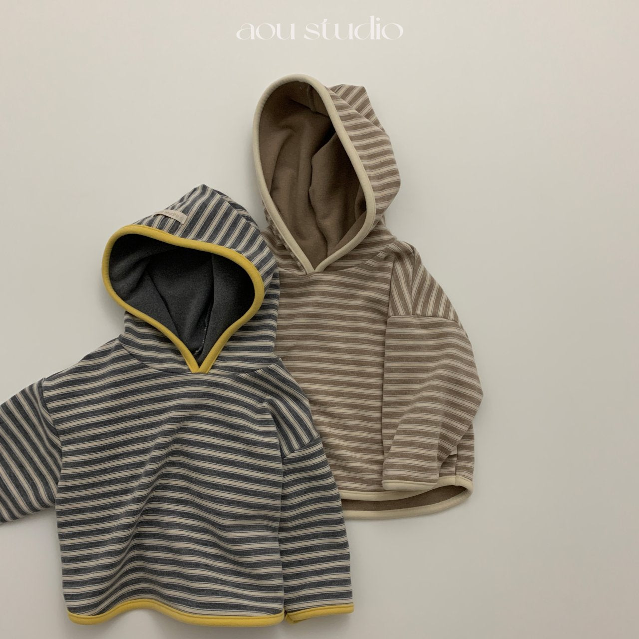 ［aou studio］Vanilla stripe hoodie