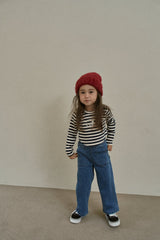 ［momo ann］Warm wide denim pants