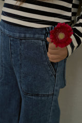 ［momo ann］Warm wide denim pants