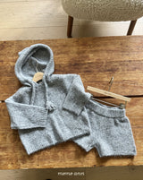 ［momo ann］Knit hood set (melange)