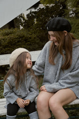 ［momo ann］Knit hood set (melange)