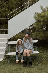［momo ann］Knit hood set (melange)