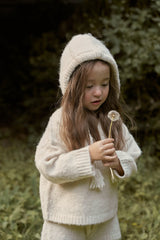 ［momo ann］Knit hood set (cream)