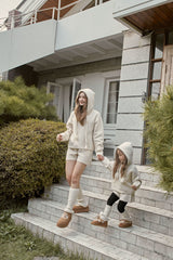［momo ann］Knit hood set (cream)