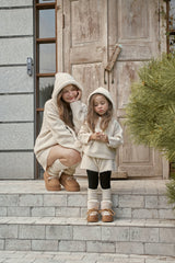［momo ann］Knit hood set (cream)