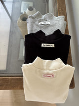 ［momo ann］Label halfneck tee
