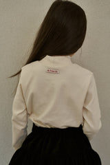 ［momo ann］Label halfneck tee