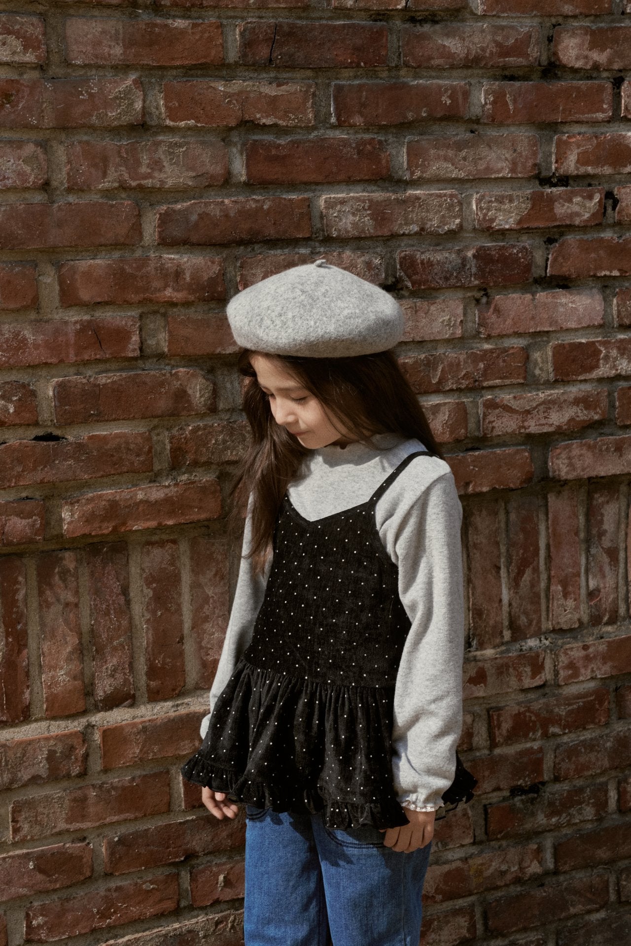［momo ann］Frill petit neck tops