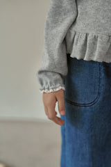 ［momo ann］Frill petit neck tops
