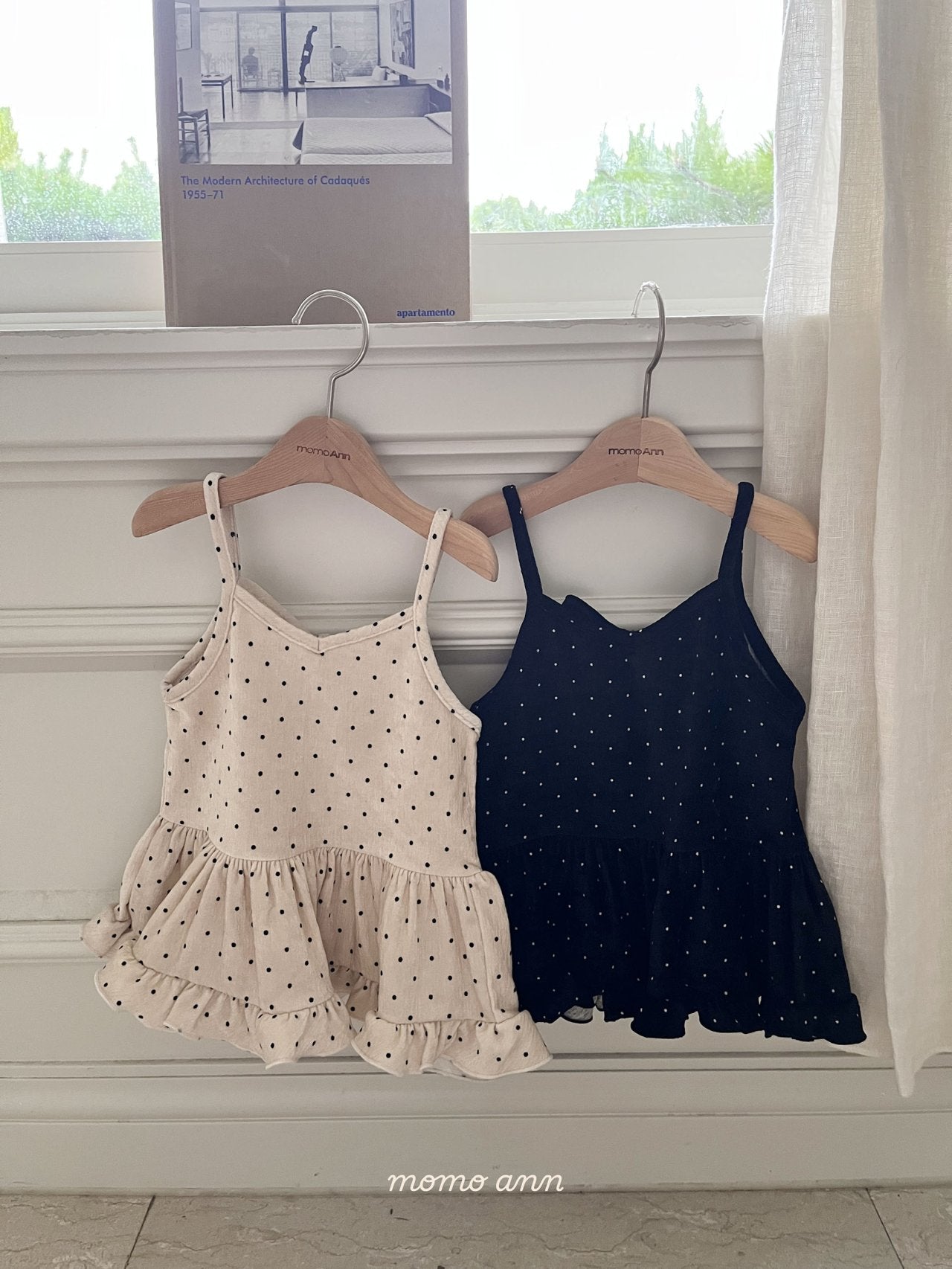 ［momo ann］Dot frill one-piece
