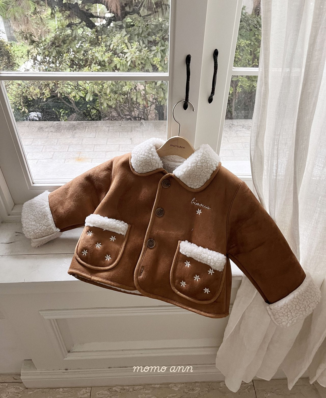 ［momo ann］Flower mouton jacket