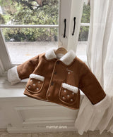 ［momo ann］Flower mouton jacket
