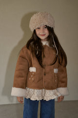 ［momo ann］Flower mouton jacket