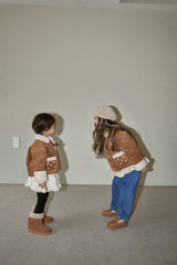 ［momo ann］Flower mouton jacket