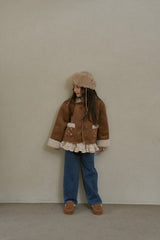 ［momo ann］Flower mouton jacket