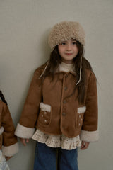 ［momo ann］Flower mouton jacket
